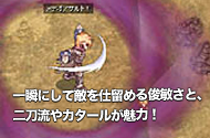 一瞬にして敵を仕留める俊敏さと、二刀流やカタールが魅力！