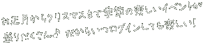 お正月からクリスマスまで季節の楽しいイベントが盛りだくさん♪ だからいつログインしても楽しい！