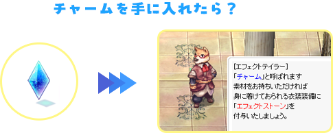 チャームを手に入れたら？