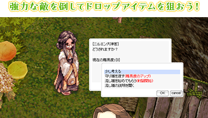 強力な敵を倒してドロップアイテムを狙おう！